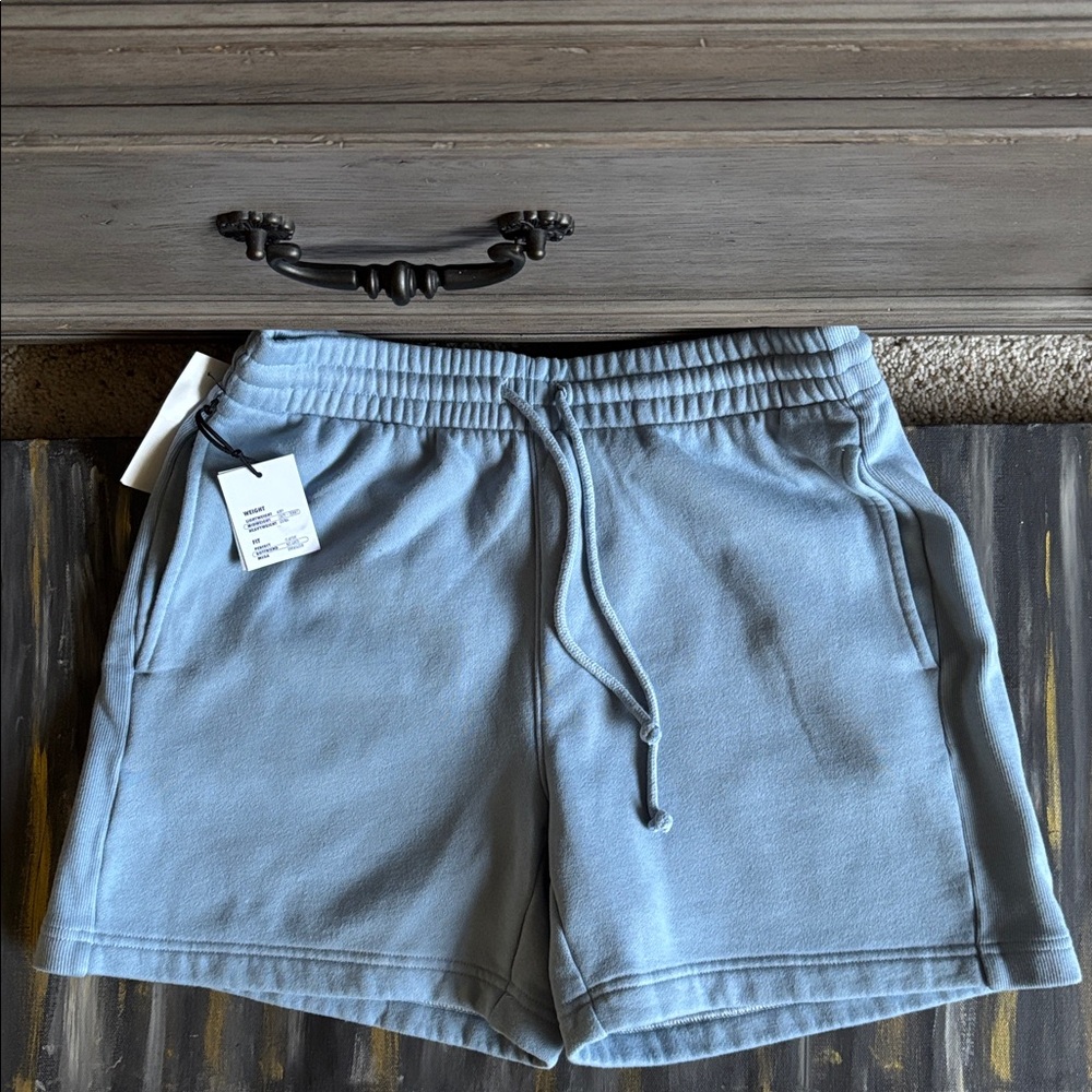 Women's Cozy Fleece Blue Drawstring Shorts